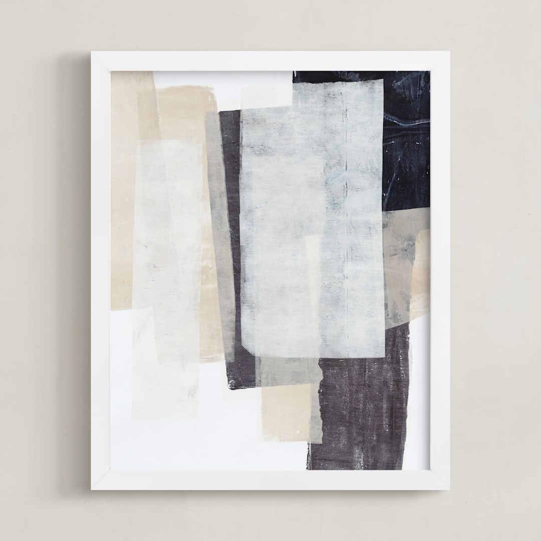 "History Repeats" - Art Print in Sand by Jennifer Daily - Framed