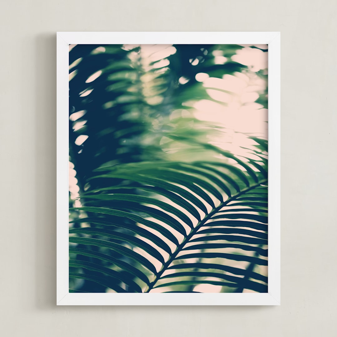 "Labyrinths" - Art Print in forest green by ALICIA BOCK - Framed