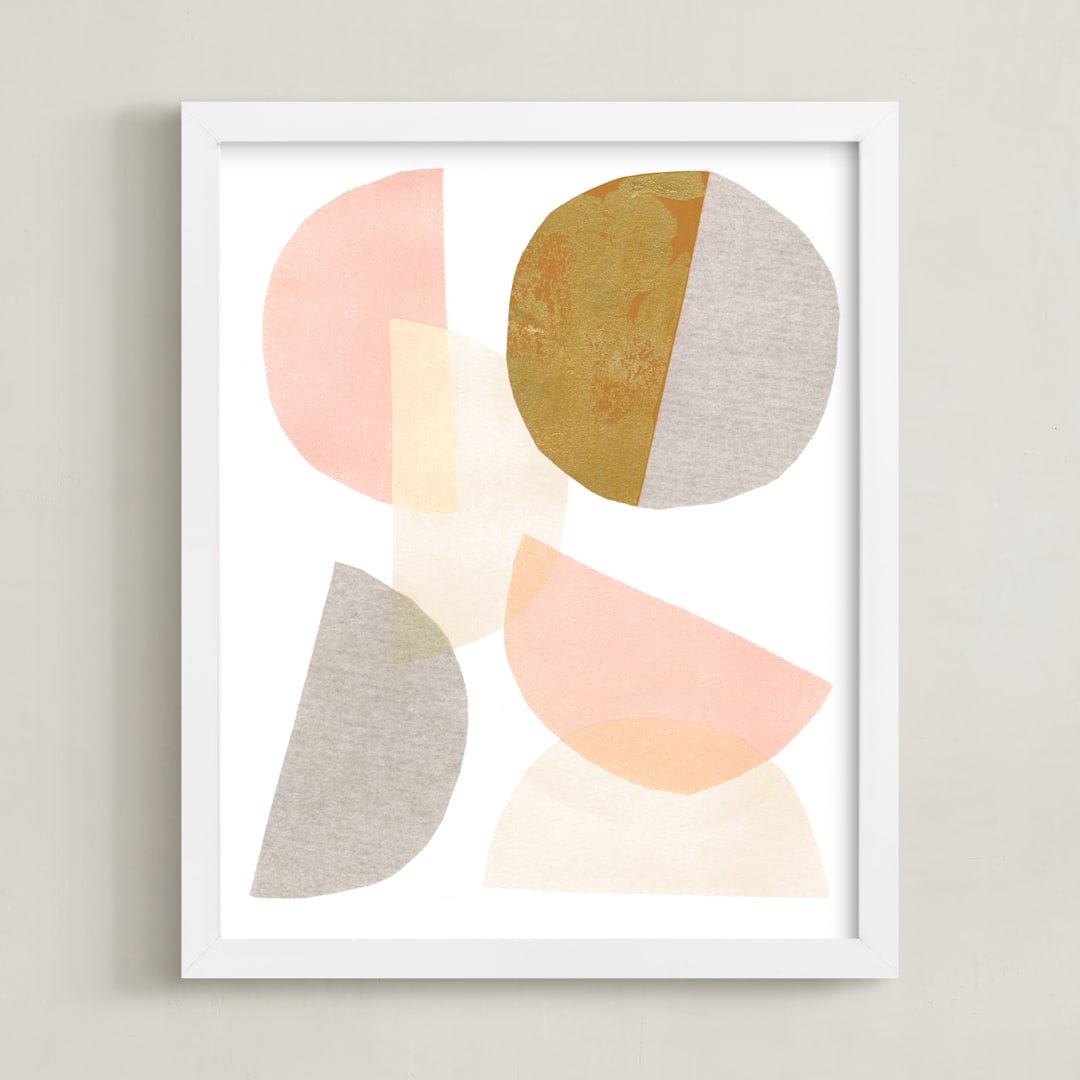 "Shifting" - Art Print in Blush by Kelly Nasuta - Framed