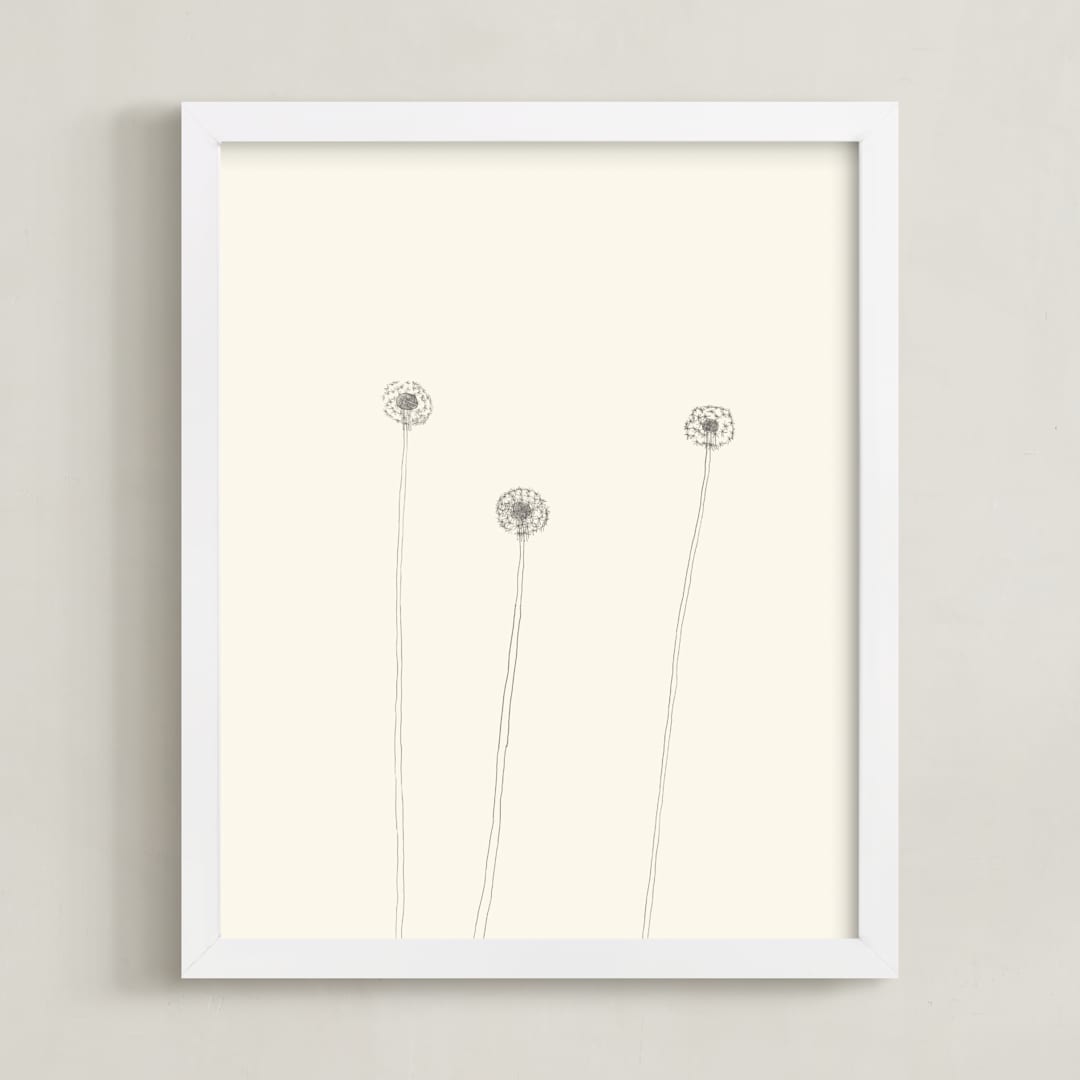 "Dandelions" - Art Print in Ivory by Jorey Hurley - Framed