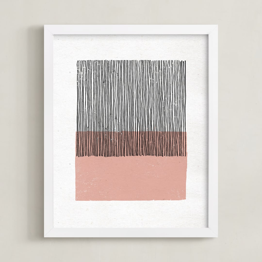 "Color Streak" - Art Print in Dusty Rose by Kiersten Garner - Framed