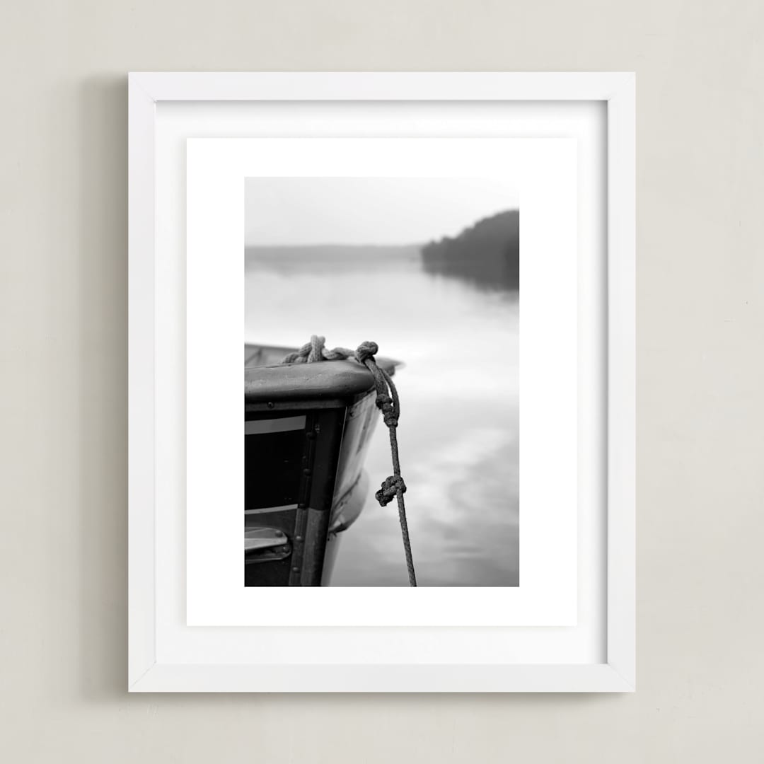 "from here to there" - Art Print in Misty Grey by Karen Kaul - Framed