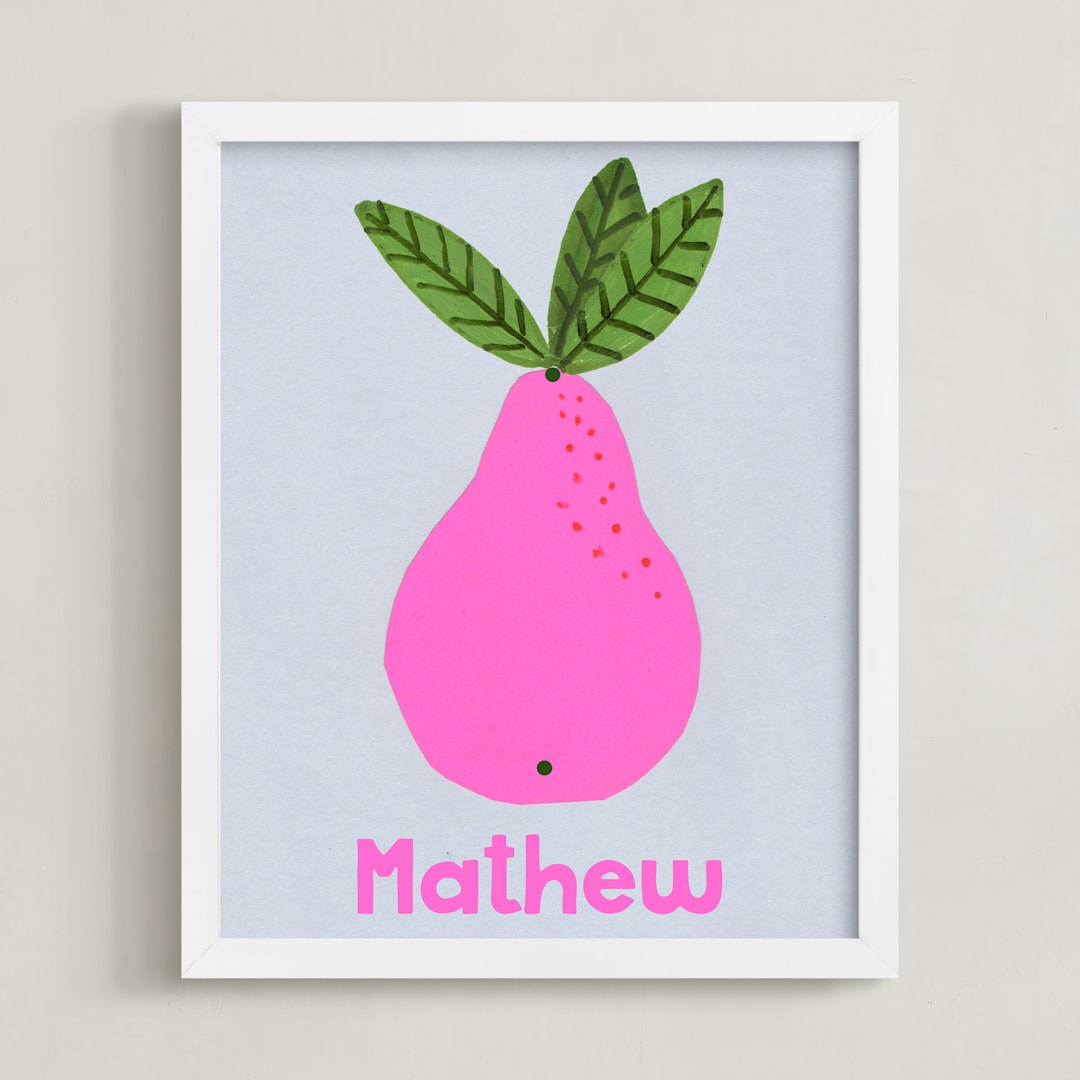 "My Fruity Family II" - Personalized Art Print in Candy by Marta Crea - Framed