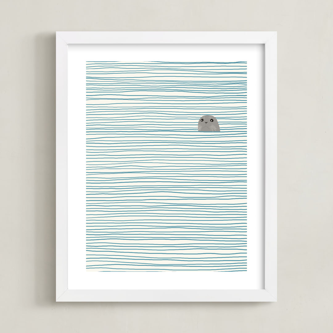 "Seal" - Art Print in white background by Jorey Hurley - Framed