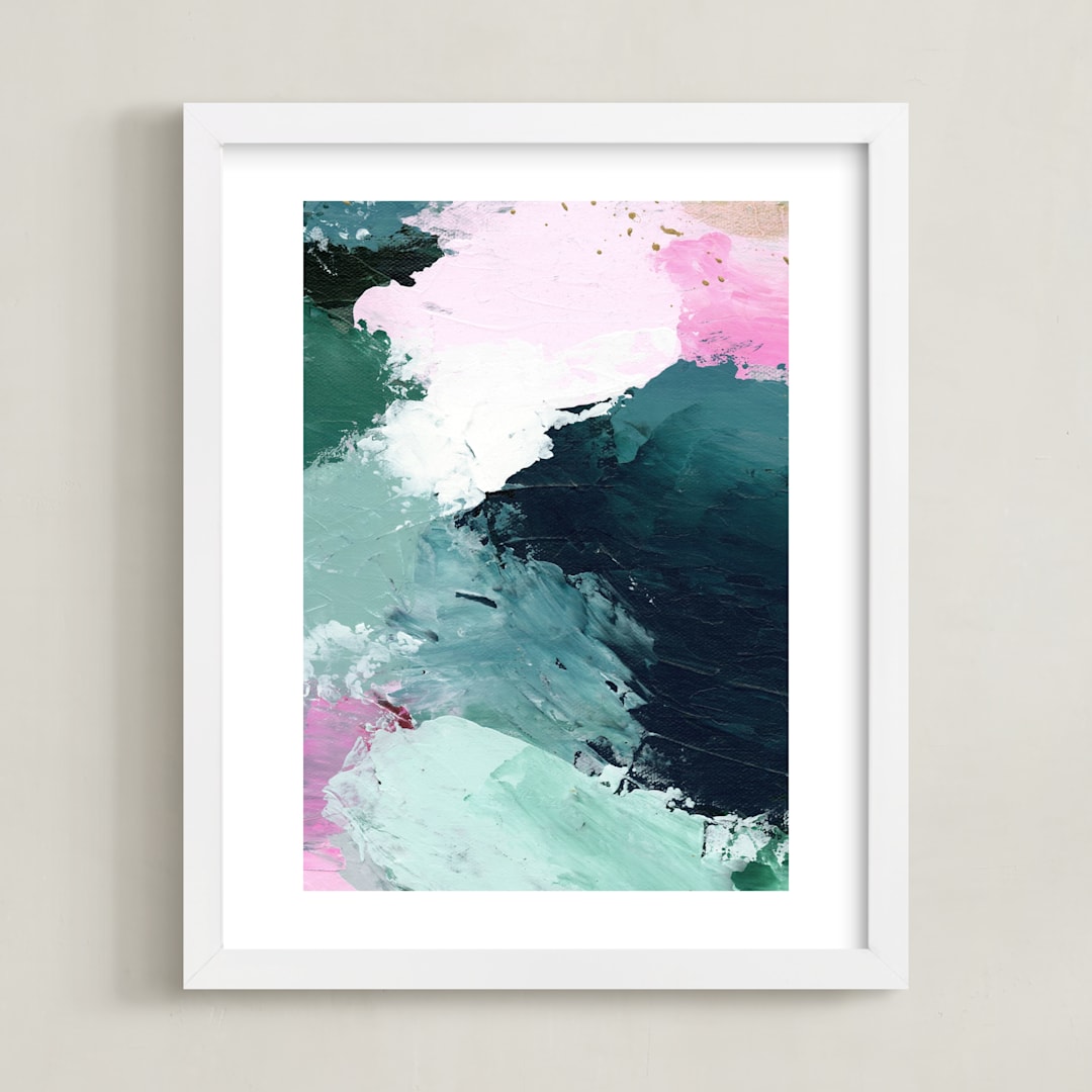 "Vivid Splash" - Art Print in Ocean by Melanie Severin - Framed
