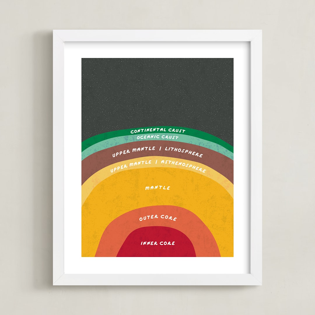 "The Earth" - Art Print in Magma by Erica Krystek - Framed