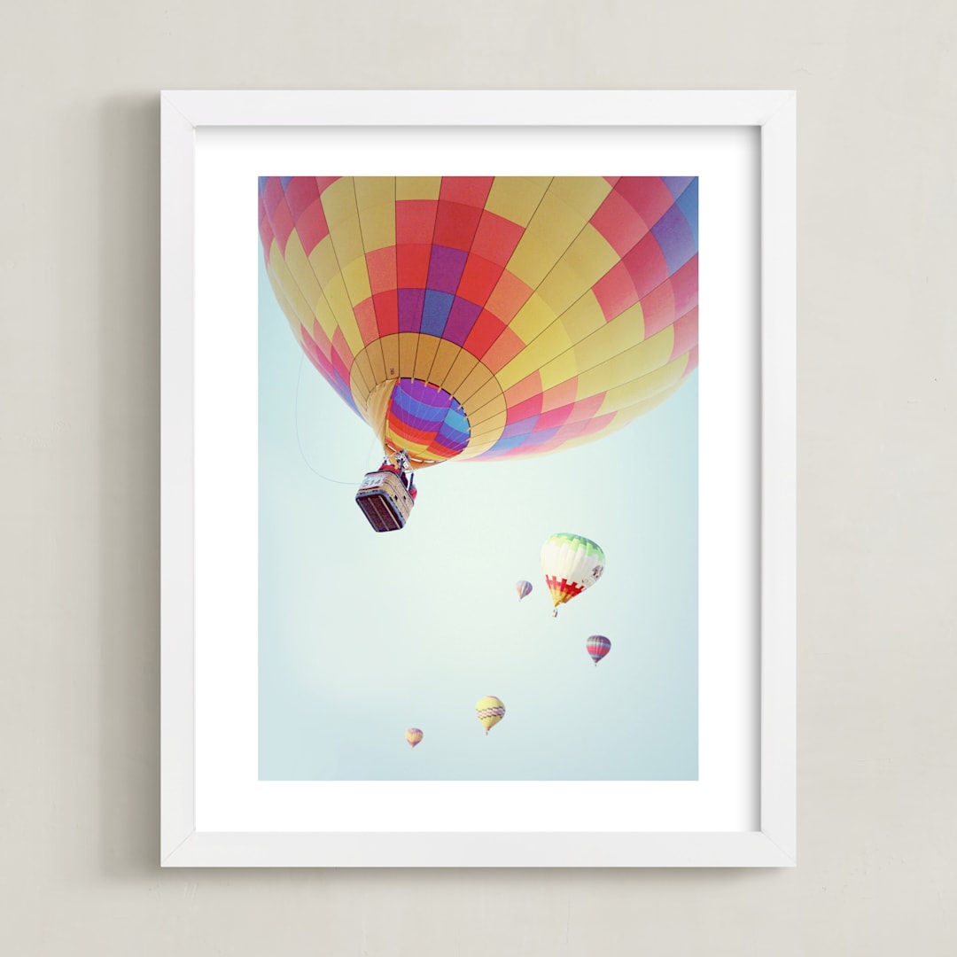 "Summer Sky" - Art Print in Sky Blue by Haley Warner - Framed