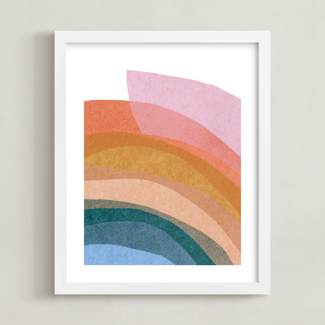 "paper rainbow" - Art Print in Rainbow by Carrie Moradi - Framed