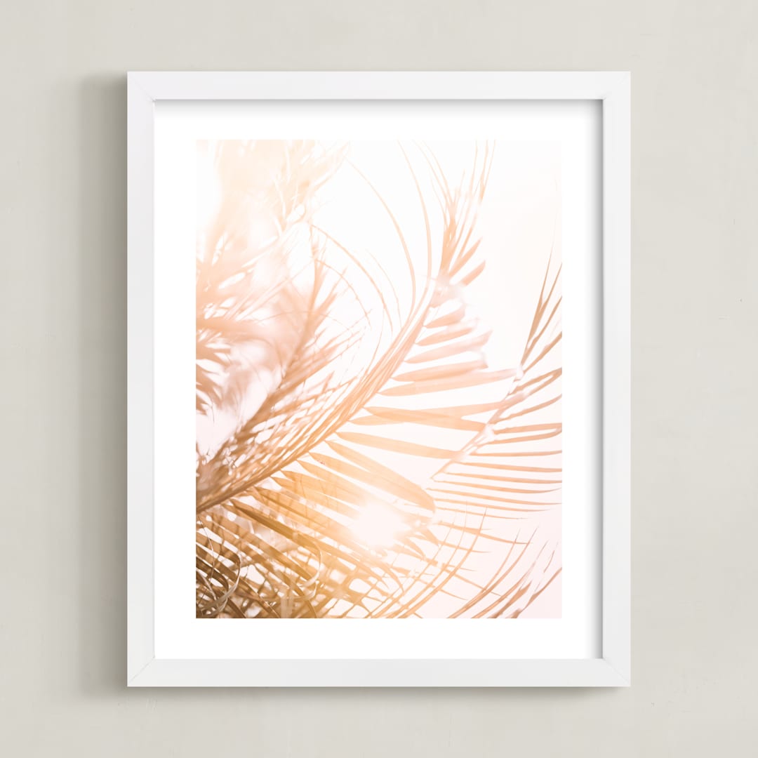 "pretty palms II" - Art Print in Blush by Kamala Nahas - Framed