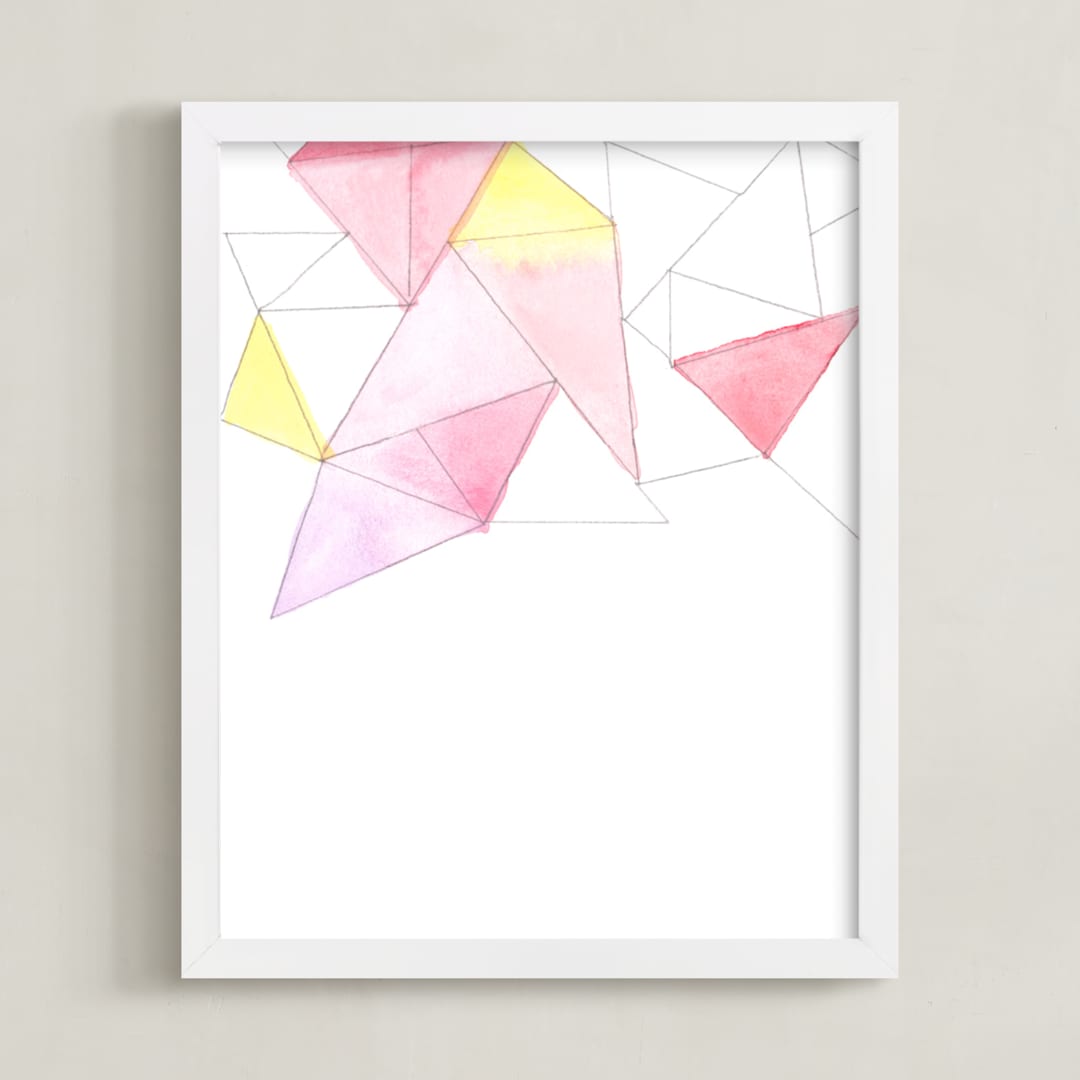 "Cascade II" - Art Print in Pale Purple by Vanessa Rossi Design - Framed