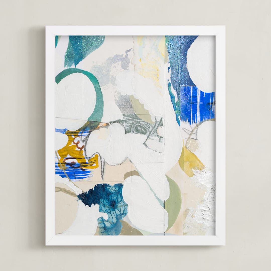 "Papers No. 26.1" - Art Print in Vivid blue by Erin McCluskey Wheeler - Framed