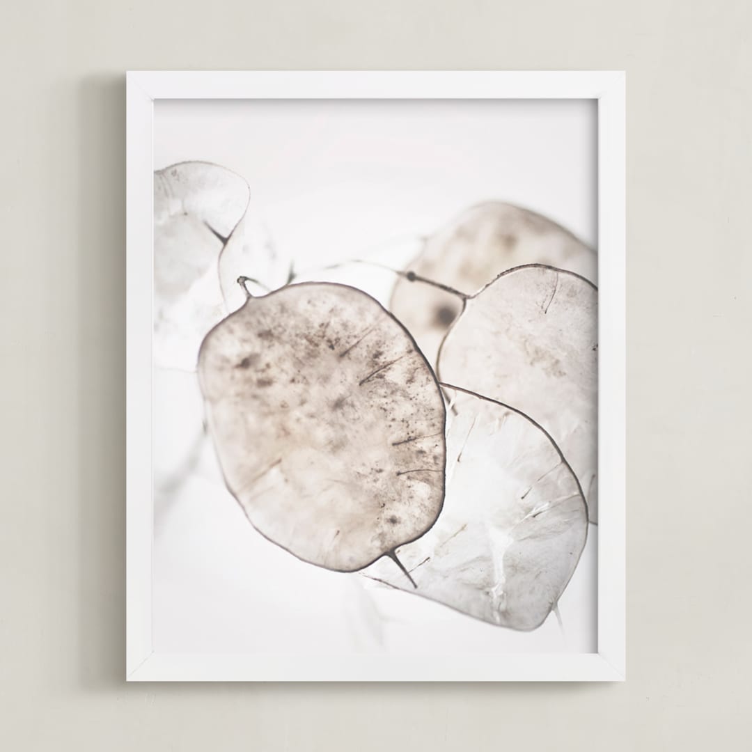"Soft Embrace" - Art Print in Soft Grey by Alicia Youngken - Framed