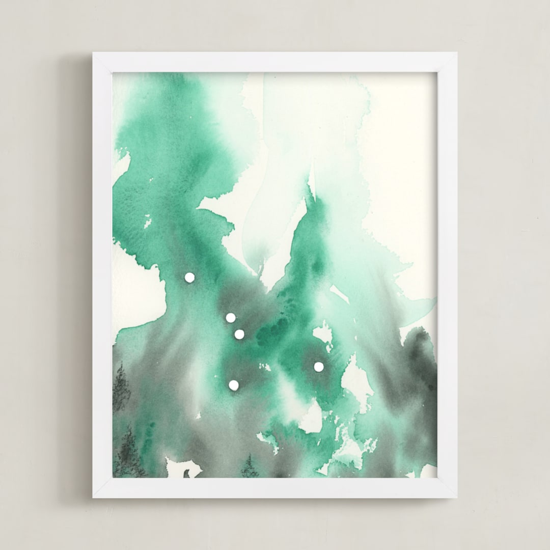 "Cancer Constellation" - Art Print in Emerald Green by Emily Magone - Framed