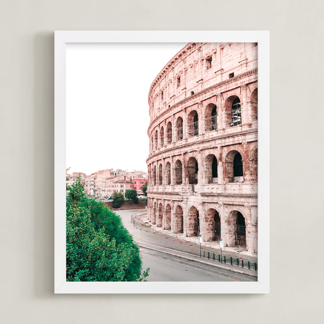 "The Coloseum" - Art Print in Blush Pink by Heather Loriece - Framed