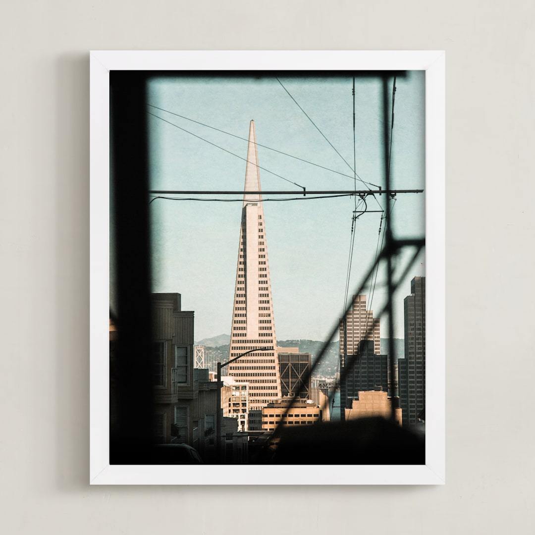 "On The Muni (Portrait Edition)" - Art Print in City Sky by Shannon Howard - Framed