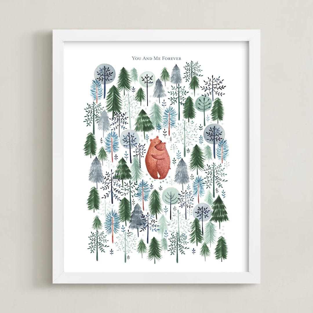 "Never Alone" - Personalized Art Print in Crisp White by Sarah Knight - Framed