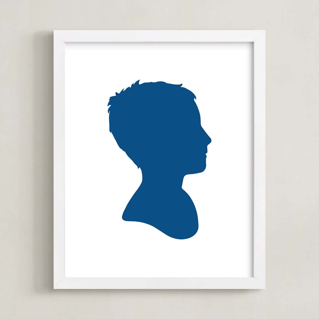 "Silhouette: Custom Print with Text" - Custom Print in Blueberry by Minted - Framed