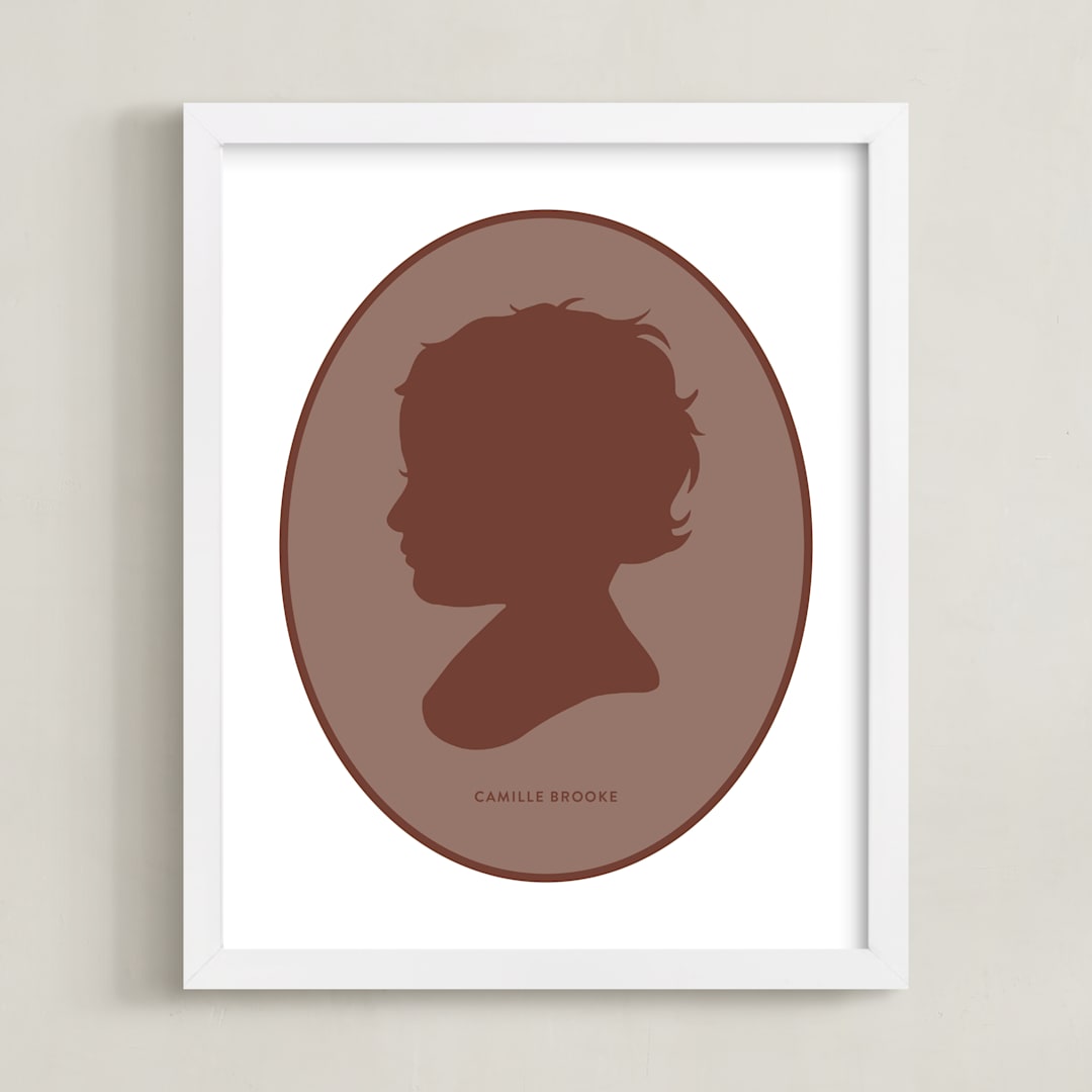 "Cameo Tonal Silhouette: Custom Print" - Custom Print in Rustique by Minted - Framed