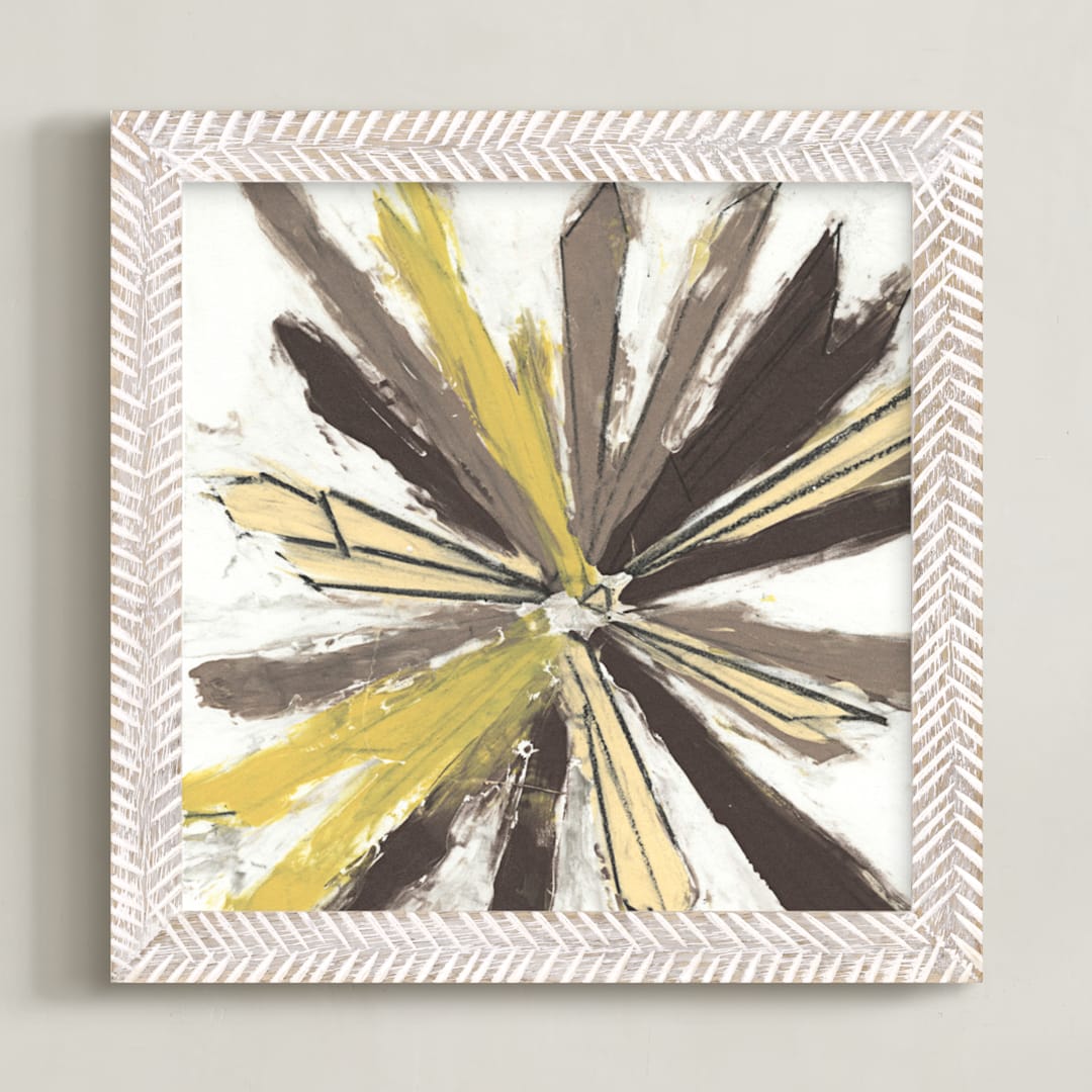 "Bright Star Series 2" - Art Print in Neutral by Angela Simeone - Framed