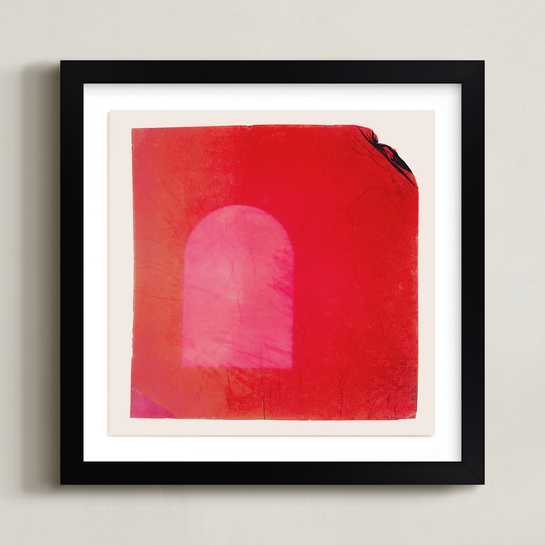 "Taking Shape" - Art Print in Apple by Kamala Nahas - Framed