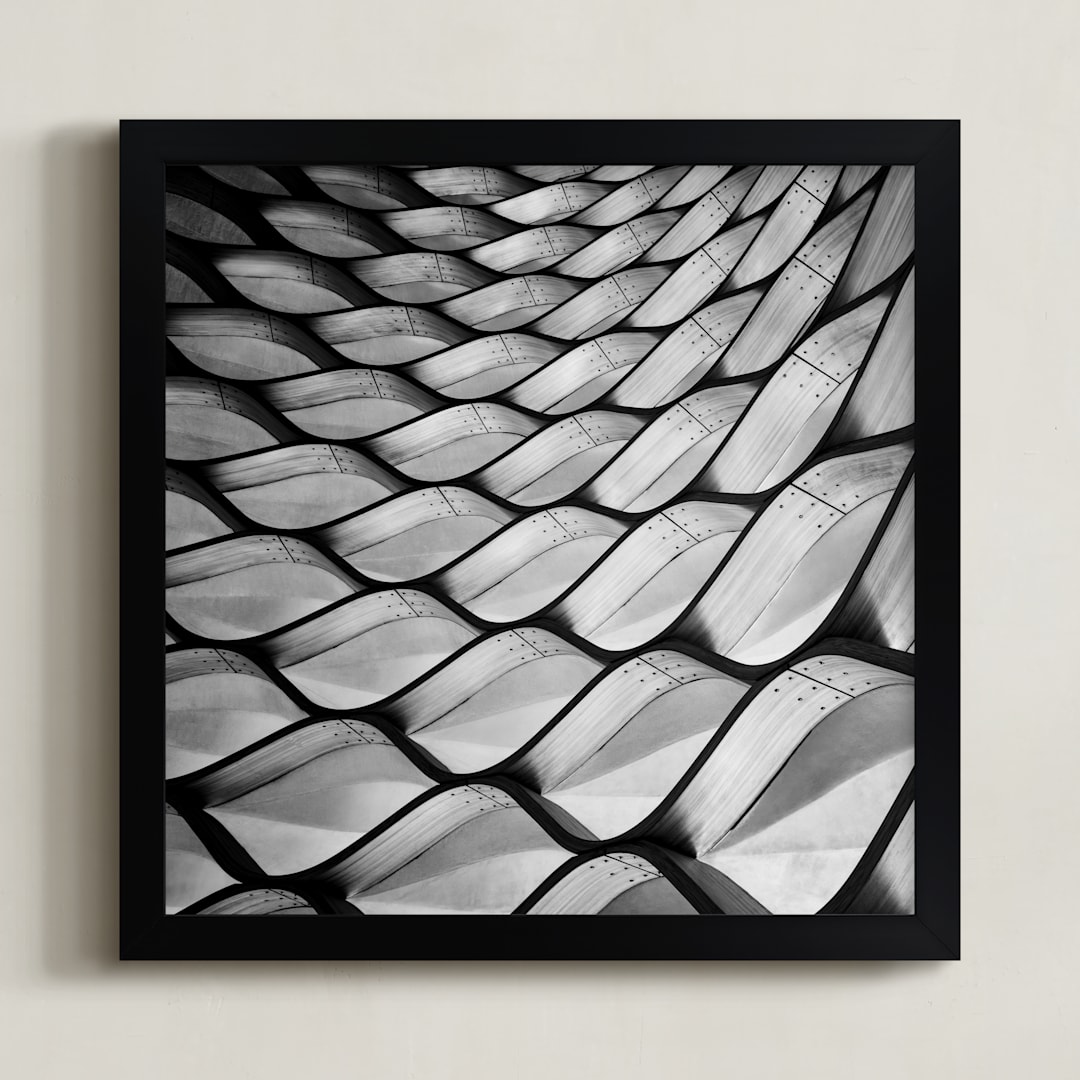 "Honeycomb" - Art Print in Black & white by Angie McMonigal - Framed