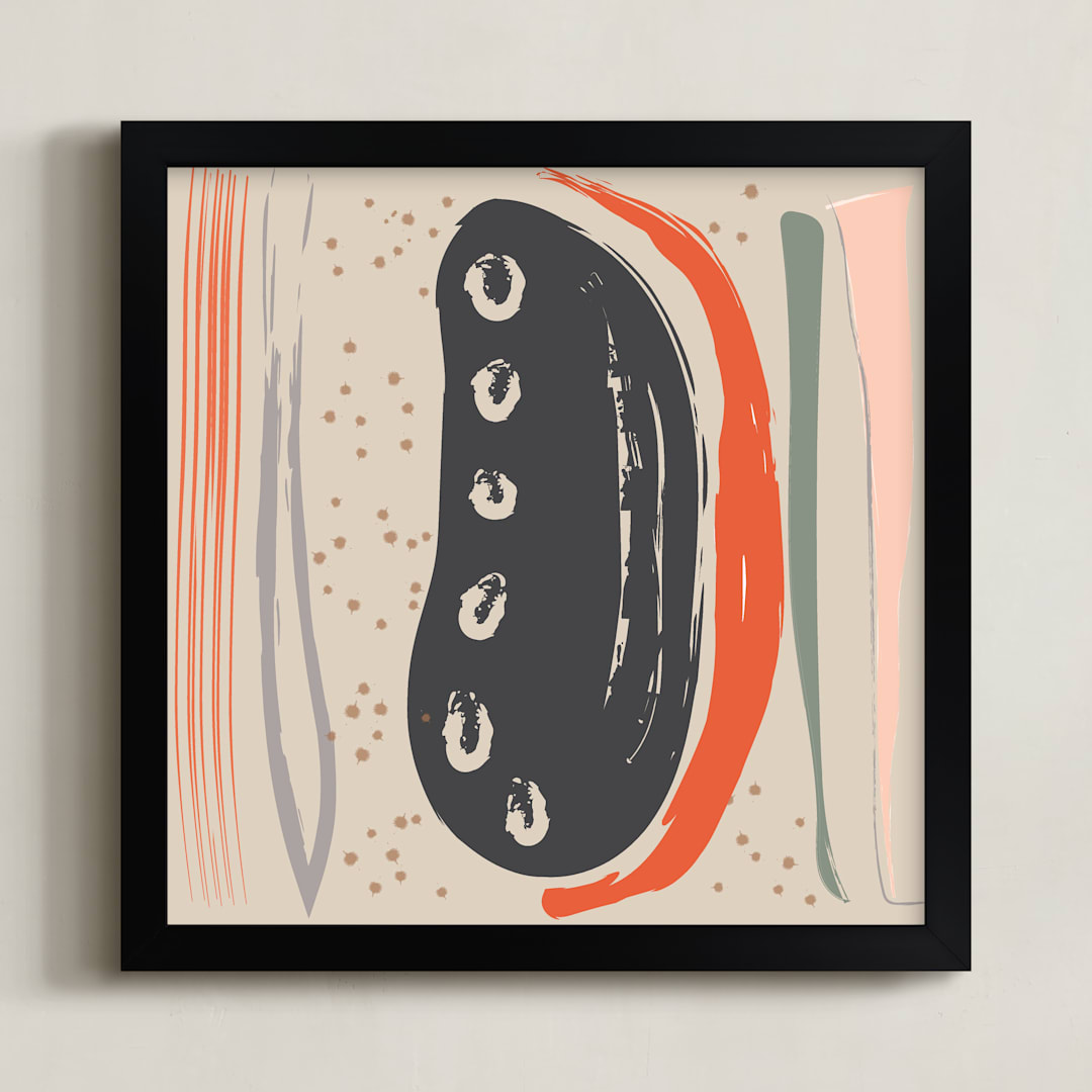 "Living Hope Island" - Art Print in Taupe by Pamela Smith - Framed