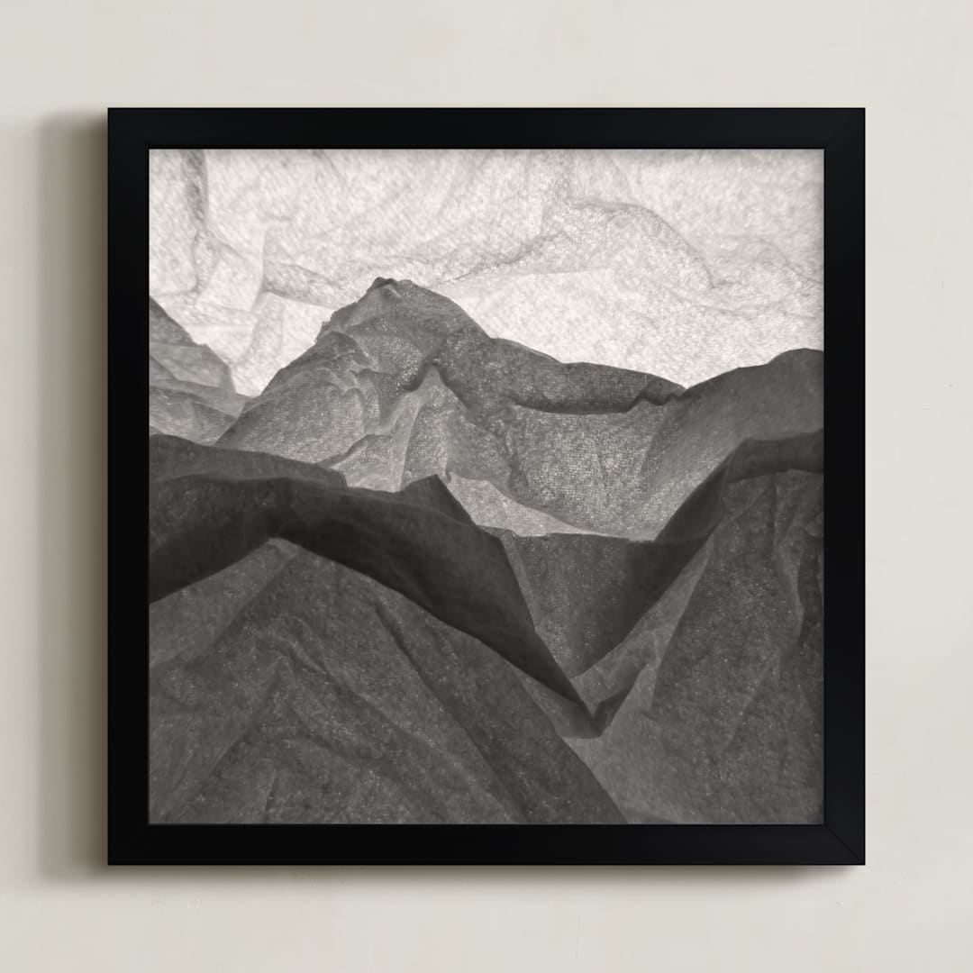 "Paper Napkin Panorama II" - Art Print in Charcoal by Shannon Kohn - Framed