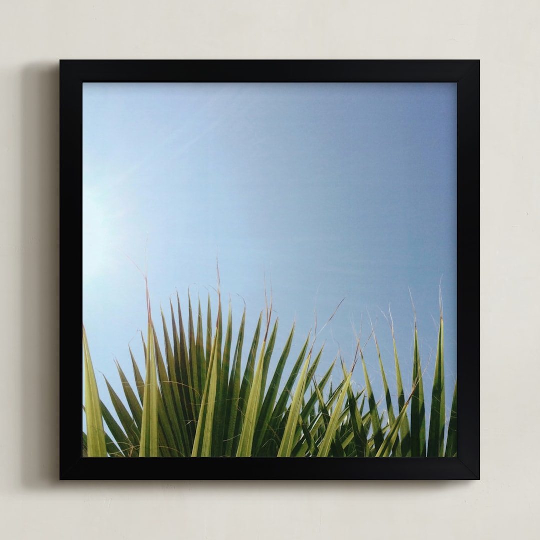 "Summer Fringe" - Art Print in California Sky Blue by studio SYLVO - Framed