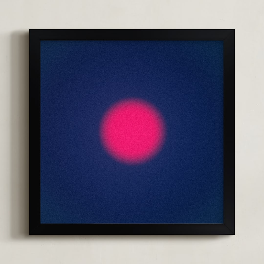 "Sun in the dust. Variations 1" - Art Print in Blue and Red by Arash Fattahi Acosta - Framed