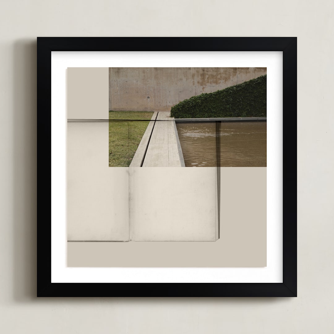 "Juxtaposed" - Art Print in Lawn by Maja Cunningham - Framed