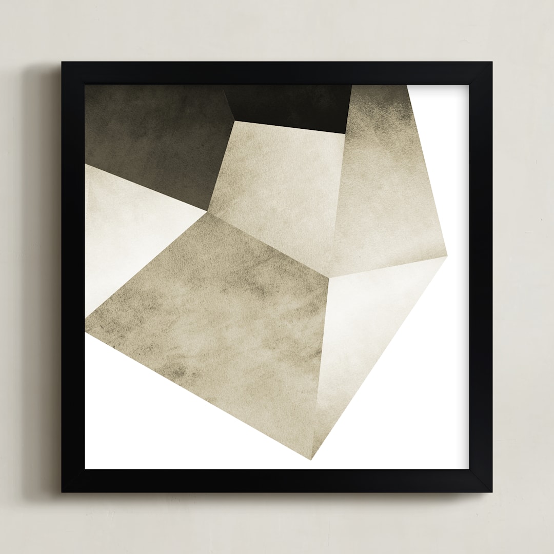 "Lemurian Facets Two" - Art Print in Lemurian Latte by Hannah Lipking - Framed