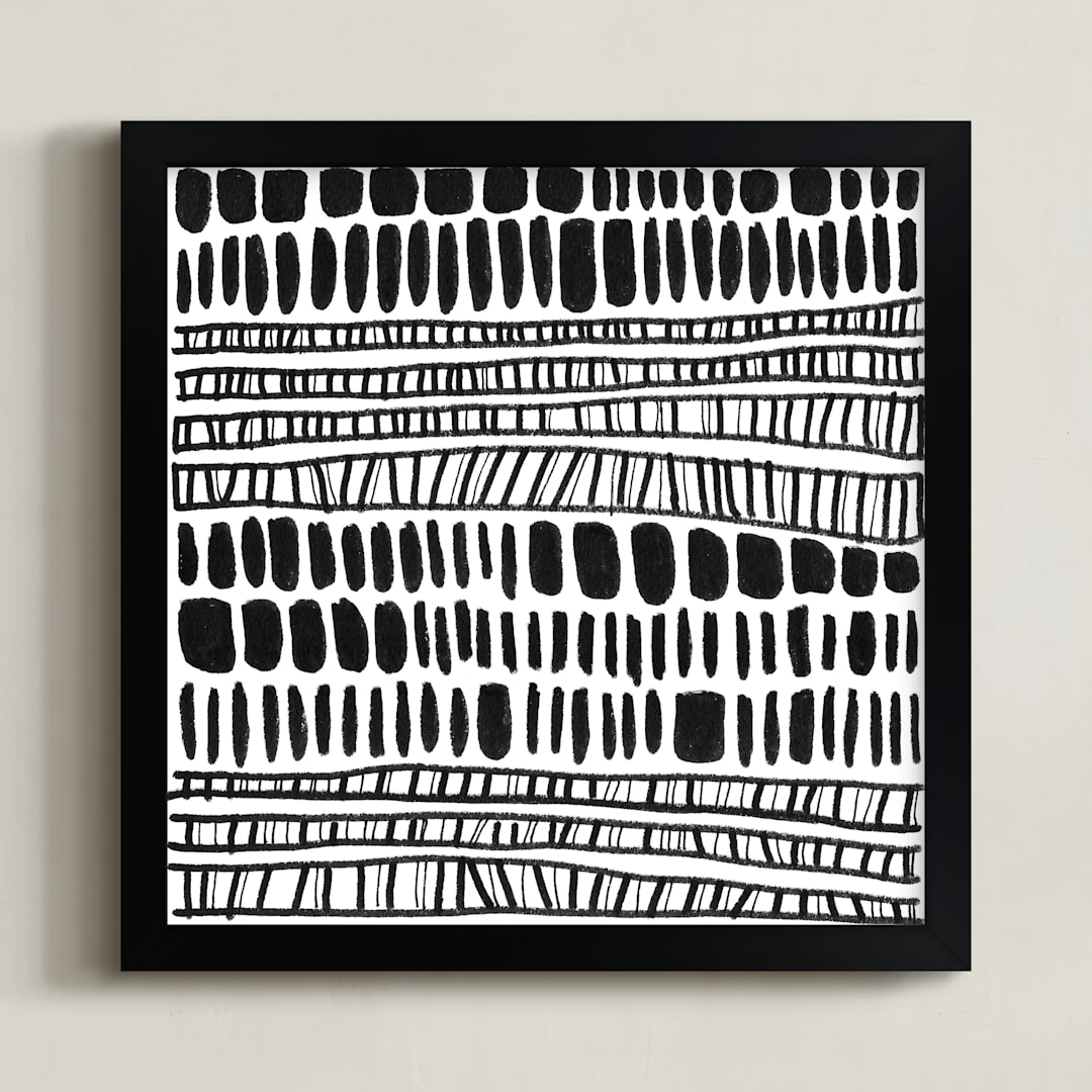 "Staccato" - Art Print in Noir by Rochelle Renee - Framed
