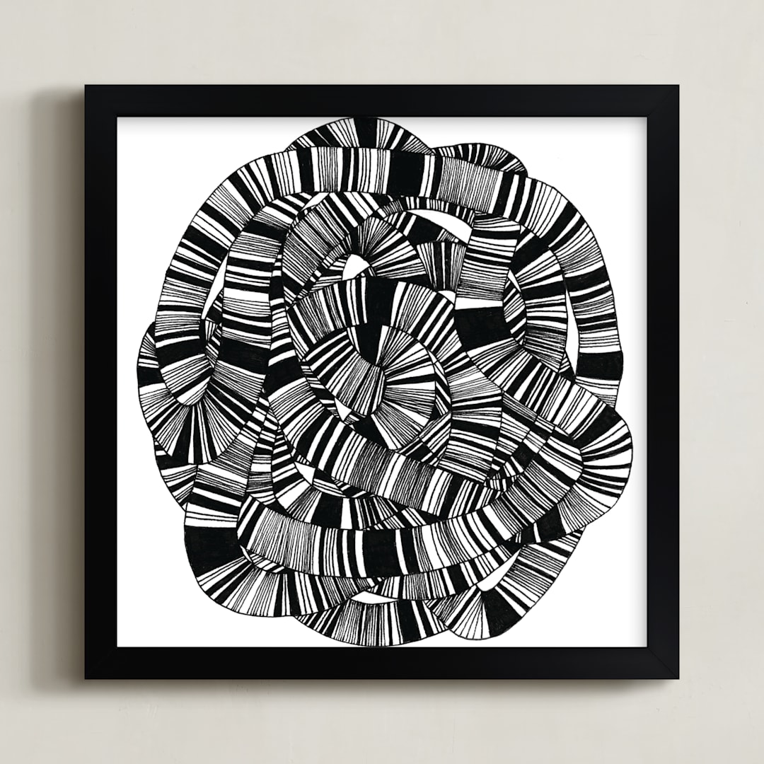 "Sandworm 1" - Art Print in Black by Jaime Derringer - Framed