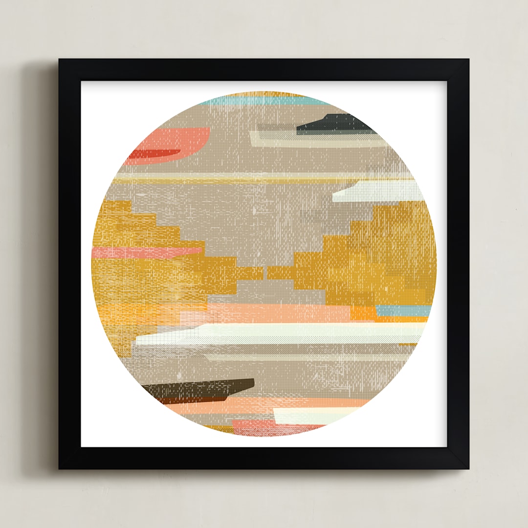 "Woven Pieces 1" - Art Print in SUNRISE by Kate Capone - Framed