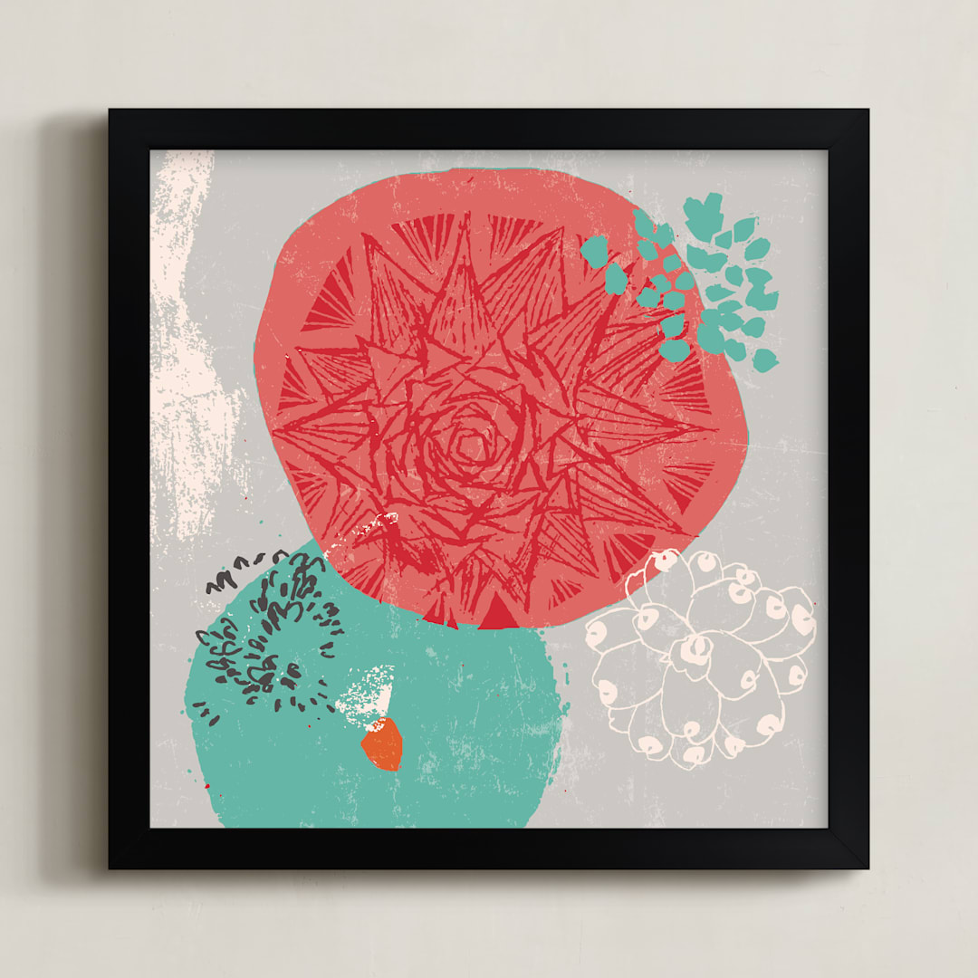 "Desert Frost" - Art Print in Rose by Victoria Johnson - Framed