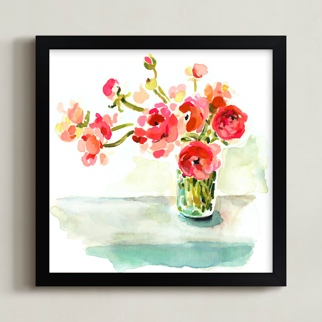 "Meander" - Art Print in Fuchsia by Betty Hatchett - Framed