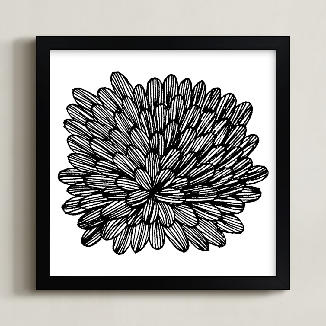 "eccentric leaves" - Art Print in black by Ramoncita - Framed