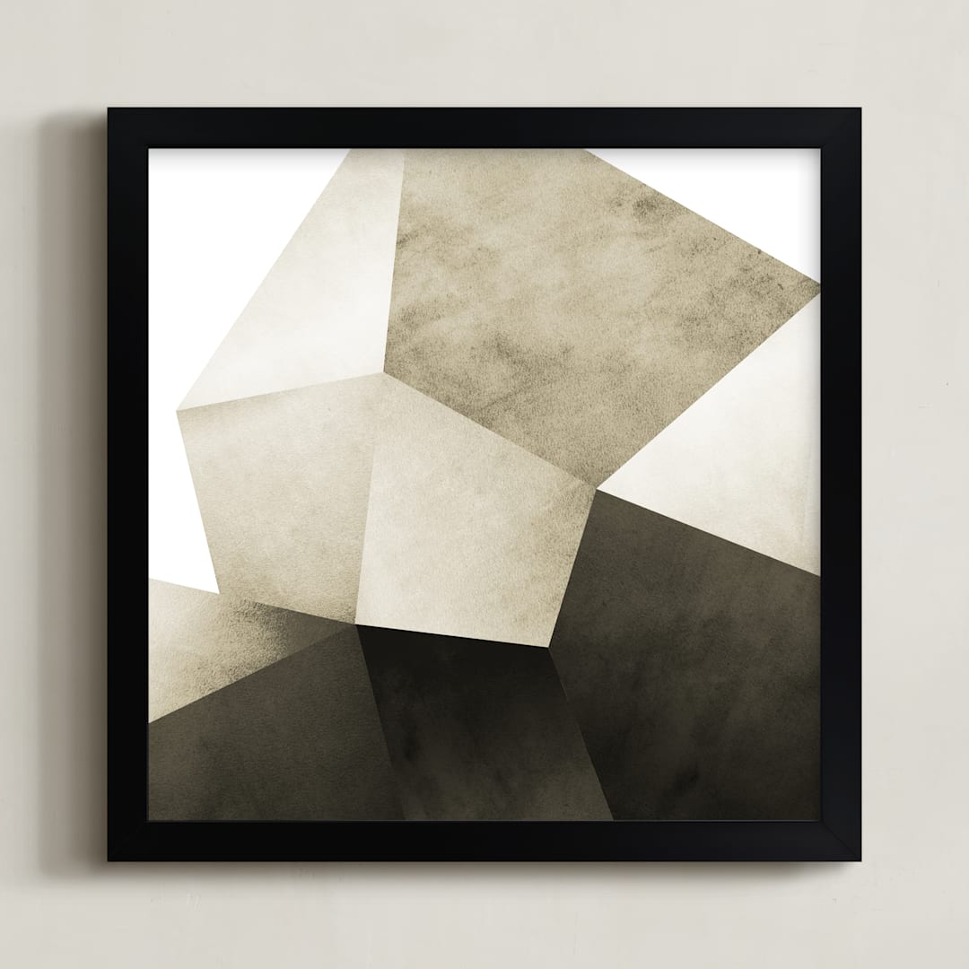 "Lemurian Facets One" - Art Print in Lemurian Latte by Hannah Lipking - Framed