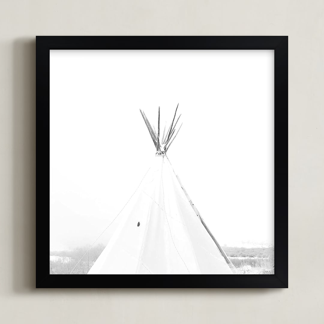 "Dwell in Possibility" - Art Print in Black and White by Land Collioure Le Coq - Framed