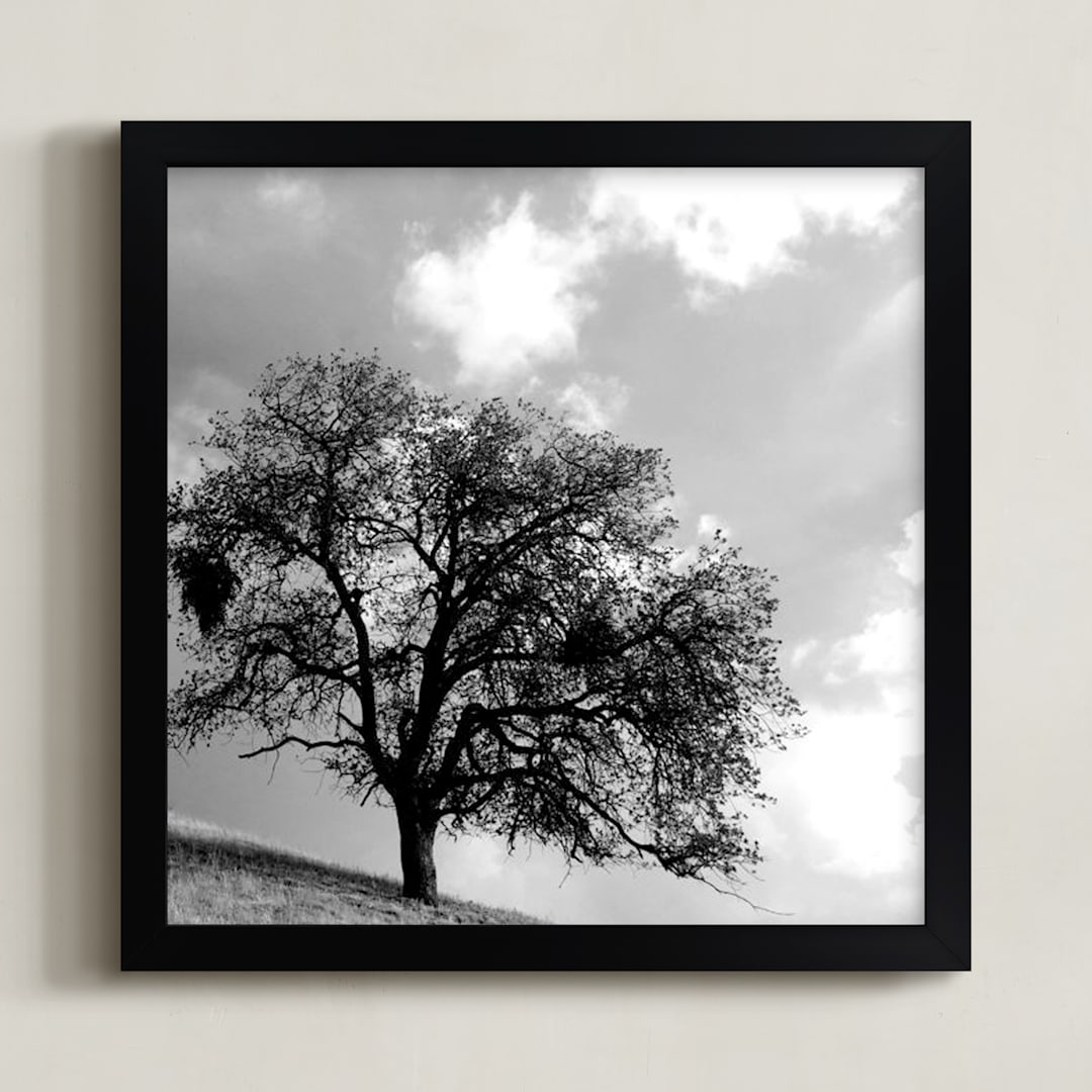 "Twisted In Time" - Art Print in shades of black by Leslie Le Coq - Framed