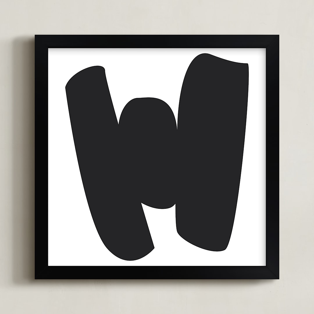 "B & W Ode 4" - Art Print in Black by koshi - Framed