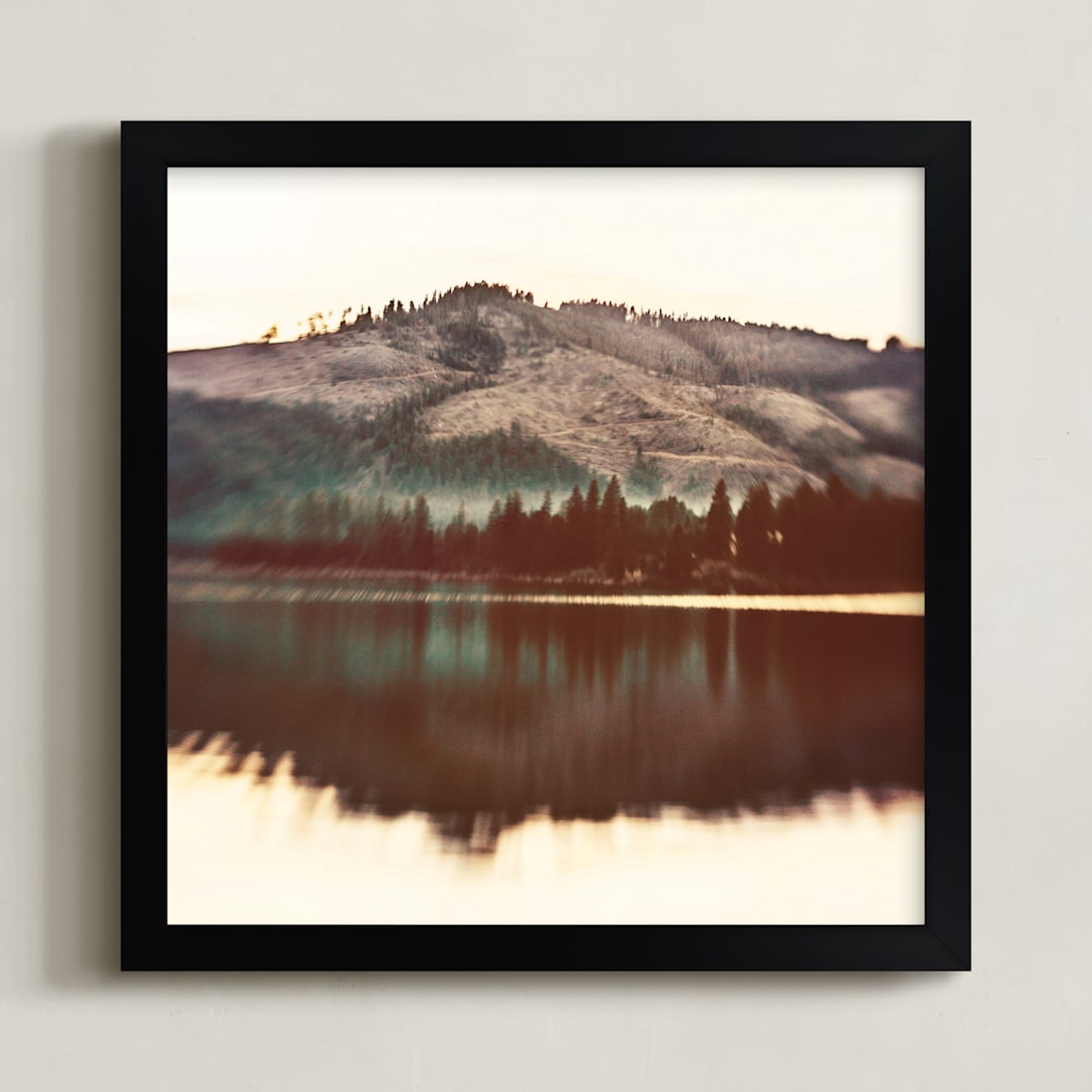 "Montana Respite" - Art Print in Hazy Gray by Stacy Kron - Framed