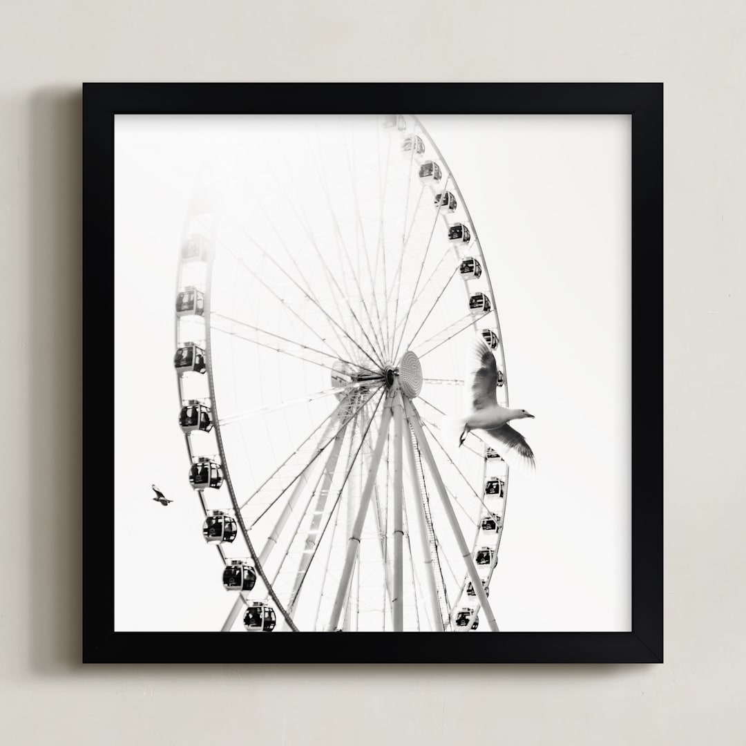 "Rise" - Art Print in Slate Gray by Stacy Kron - Framed