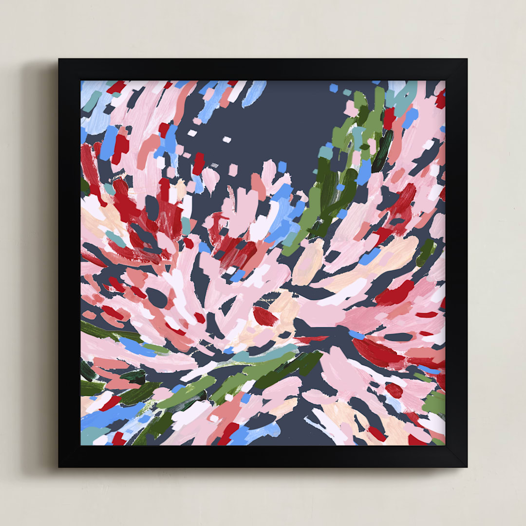 "Red Floral No.2" - Art Print in Floral Red by Katie Craig - Framed