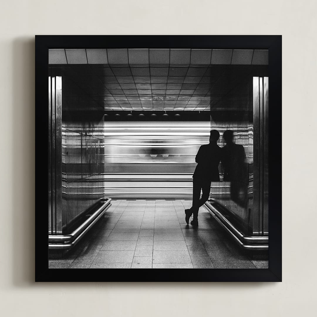 "Patience" - Art Print in Black and White by Mark Kirby - Framed