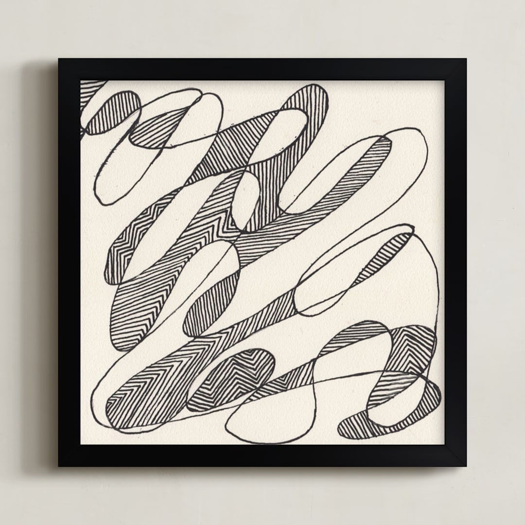 "Read Between the Lines" - Art Print in Ink by Cecelia Hospers - Framed