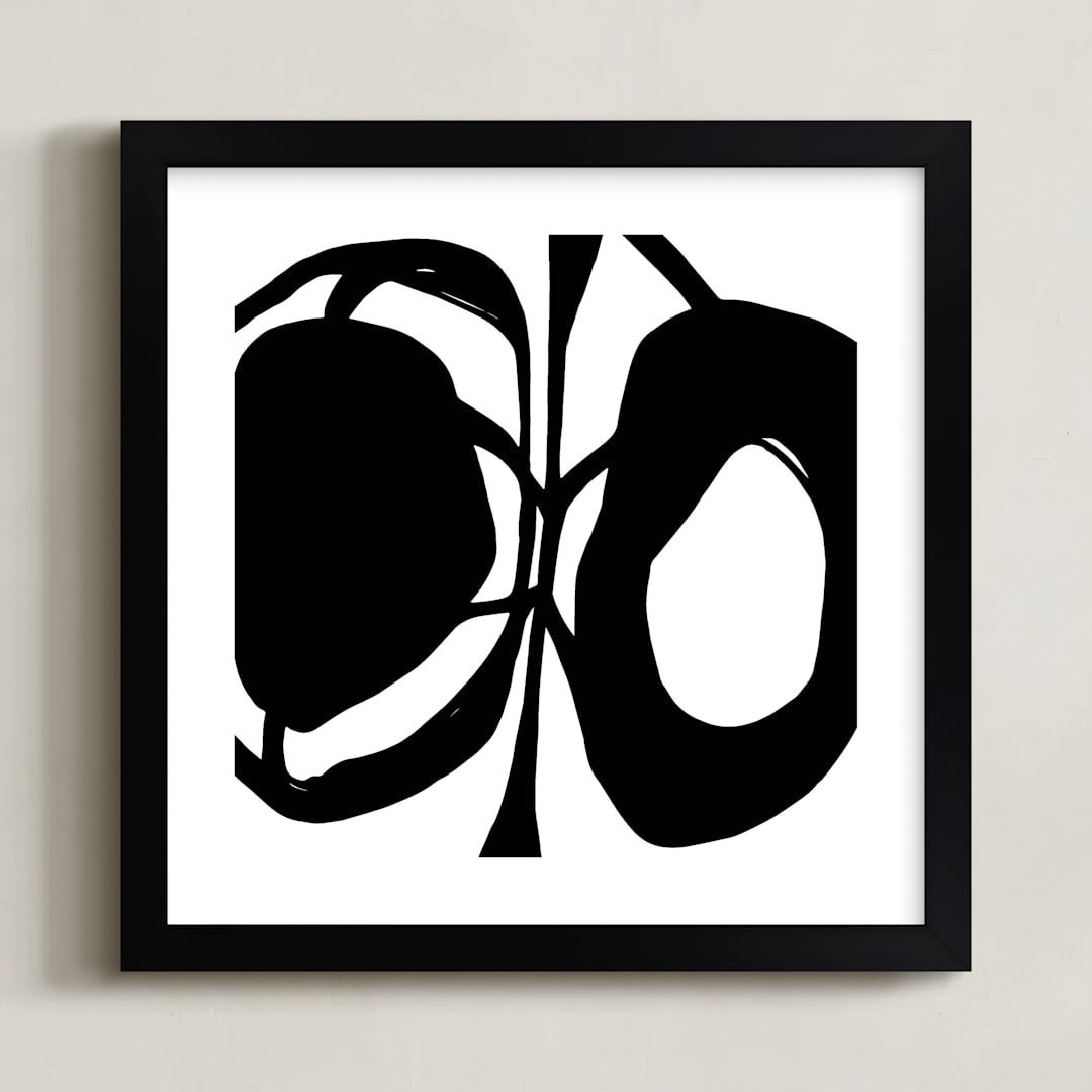 "Exhale" - Art Print in black by Lisa McLean - Framed
