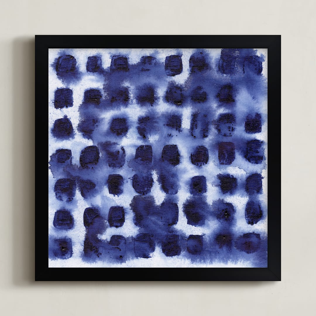 "indigo blot test" - Art Print in indigo blue by Kelly Witmer - Framed