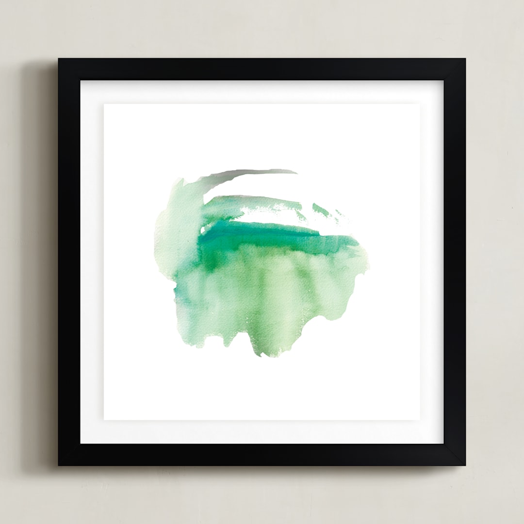 "Abound" - Art Print in Light green by Christine Llewellyn - Framed