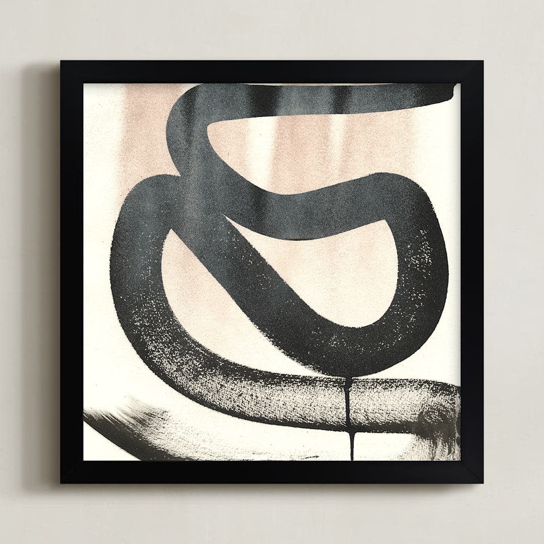 "Simple Inked Series Four" - Art Print in Black and White by Angela Simeone - Framed